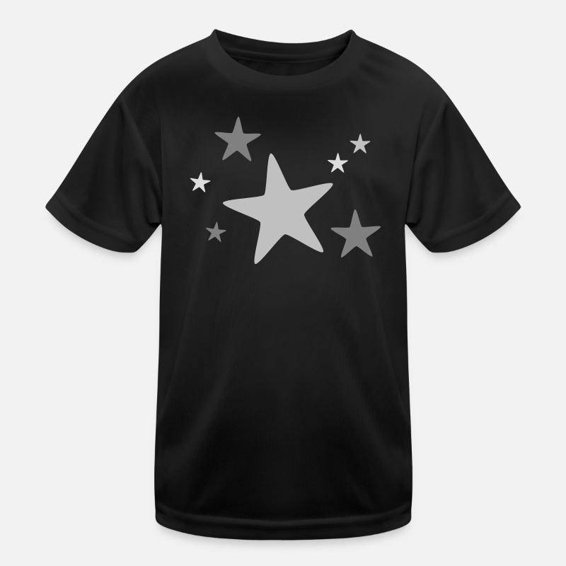 Sternengruppe mehrfarbig - Kinder Funktions-T-Shirt - Schwarz