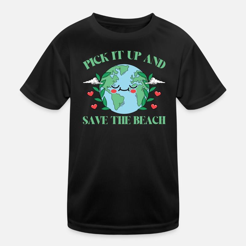 Badestrand & Meer plastikfrei gegen Verschmutzung Kinder Funktions-T-Shirt