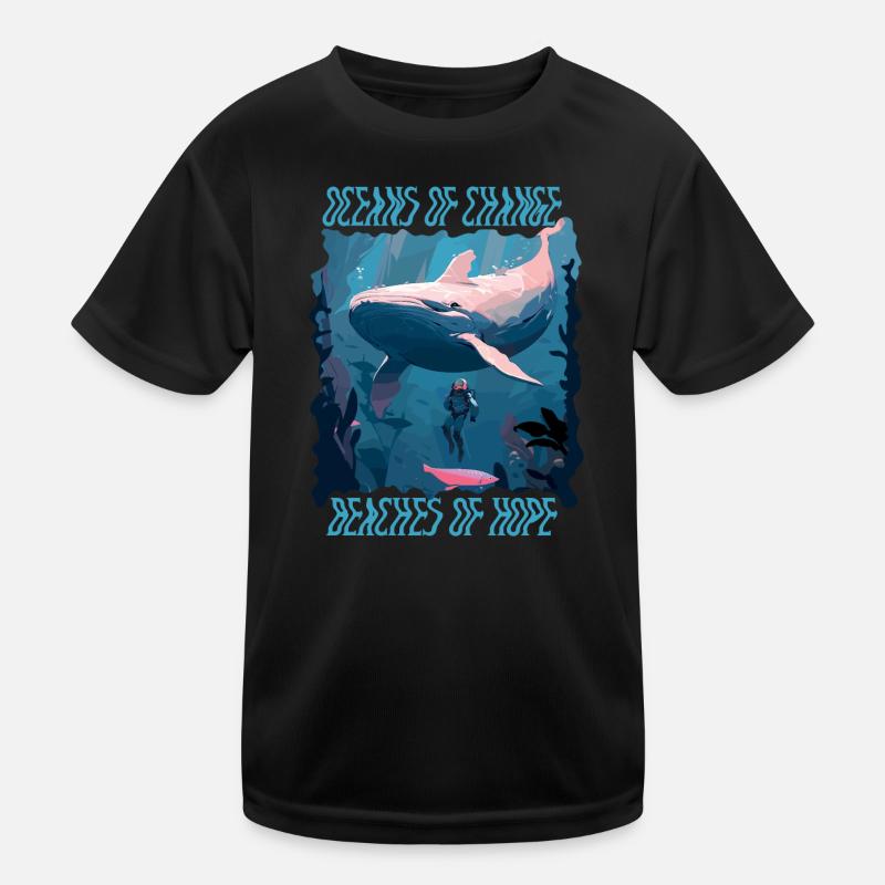Bathing beach & sea plastic-free against pollution Kids Functional T-Shirt