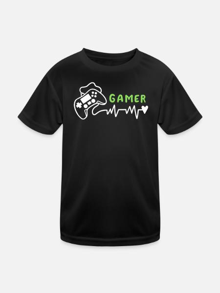Gamer Gaming - Kinder Funktions-T-Shirt - Schwarz