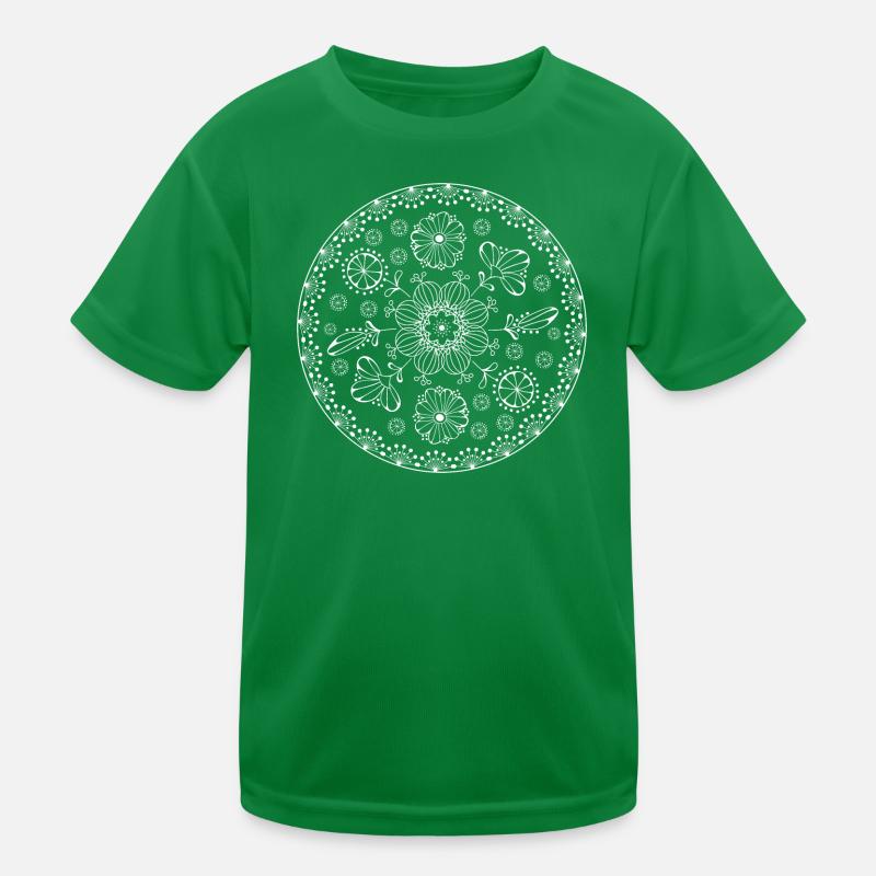 Blumenmuster in Kreisform Kinder Funktions-T-Shirt