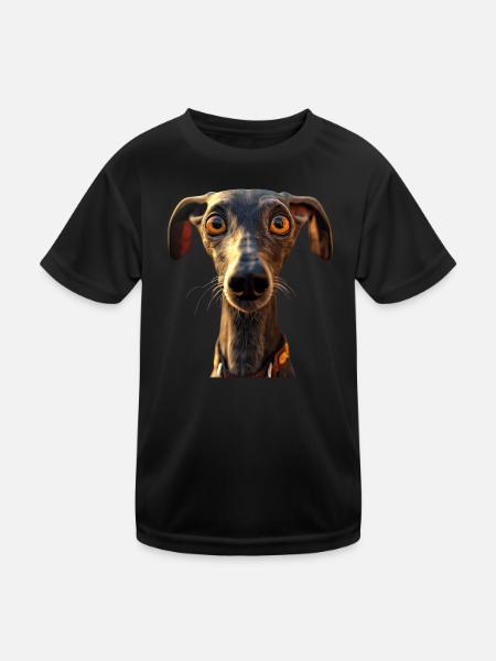 Windhund Hundeliebhaber Jagdhund Liebe Greyhound - Kinder Funktions-T-Shirt - Schwarz - Vorne