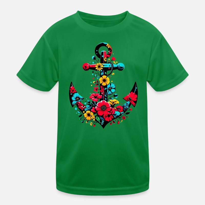 Une ancre avec des fleurs T-shirt sport Enfant