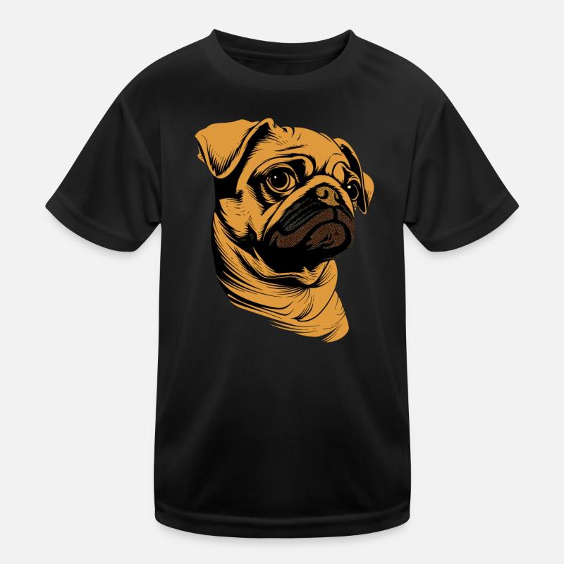 Mops Beige Hunde Liebe Carlin Kleiner Süßer Mops Kinder Funktions-T-Shirt