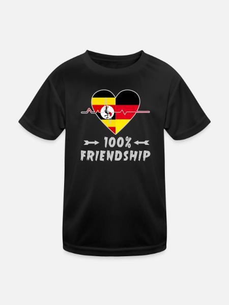 L'Ouganda et l'Allemagne : amitié à 100 % - T-shirt sport Enfant - noir