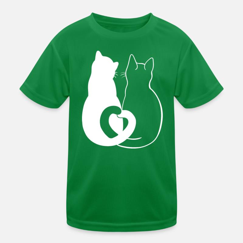 Liebevolle Katzen Silhouette Kunst Kinder Funktions-T-Shirt