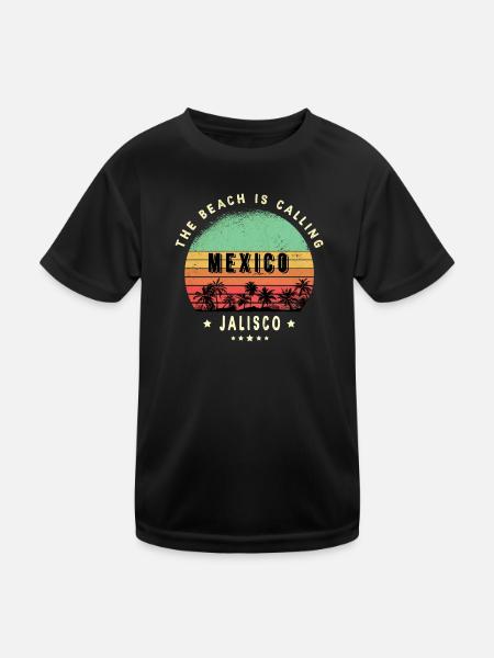 Jalisco Mexico cactus desert design - Kids Functional T-Shirt - black - Front