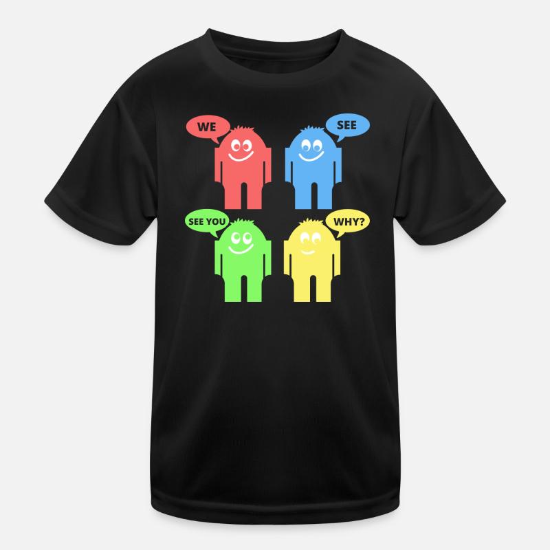 Funny Men - Kids Functional T-Shirt - black
