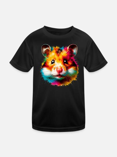 Hamster - Kinder Funktions-T-Shirt - Schwarz