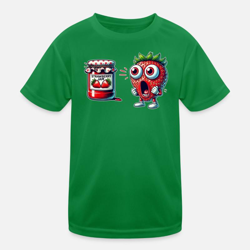 Funny strawberry jam design Kids Functional T-Shirt