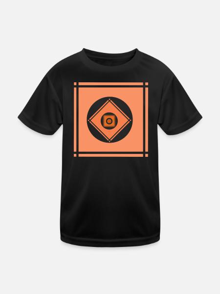 Geometric play of colours - Kids Functional T-Shirt - black - Front