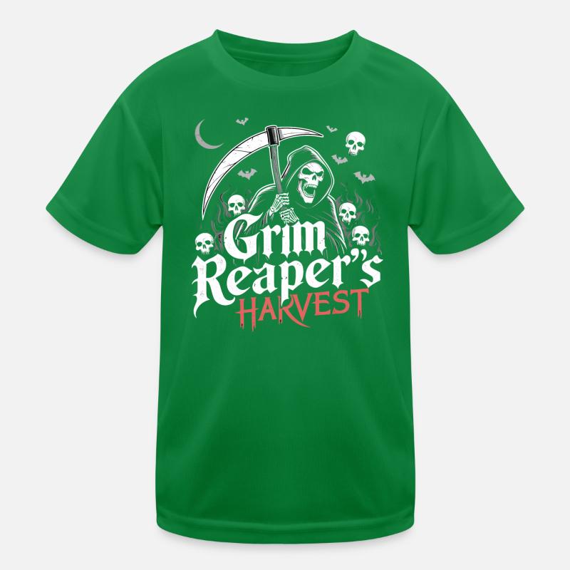 Düsterer Erntesensenmann Kinder Funktions-T-Shirt
