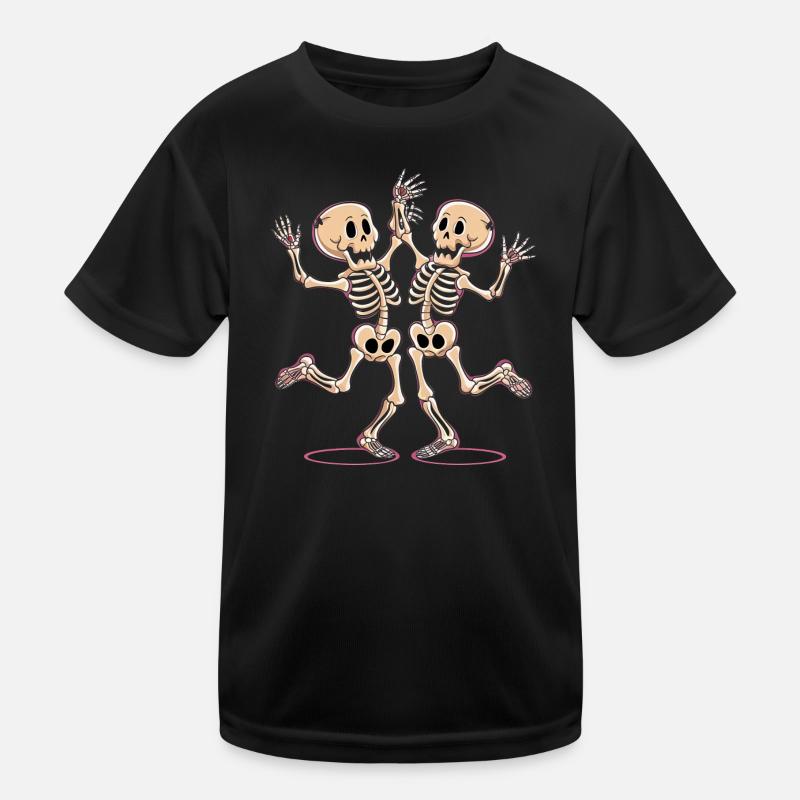 Cheerful Dance Skeleton Figures Kids Functional T-Shirt