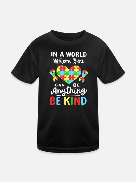 Autismus Bewusstsein - Kinder Funktions-T-Shirt - Schwarz