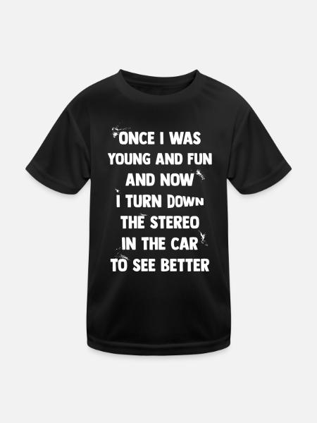 Turn down the stereo - Kinder Funktions-T-Shirt - Schwarz - Vorne