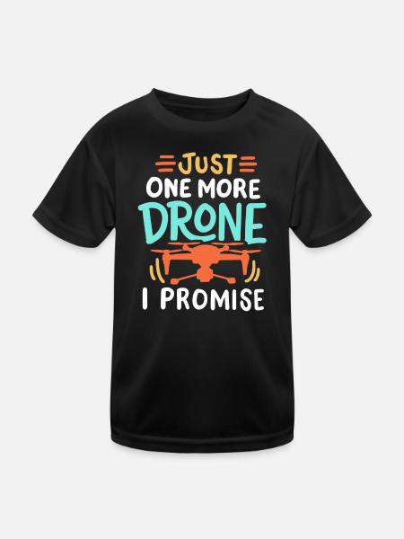 Drohnenpilot Drohnenrennfahrer - Kinder Funktions-T-Shirt - Schwarz - Vorne
