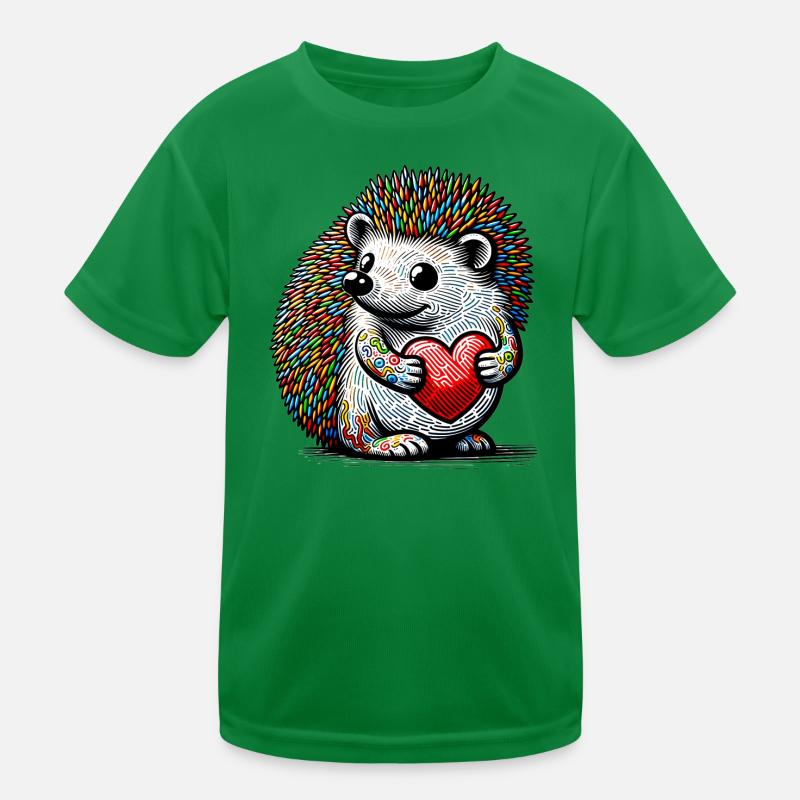 Igel mit Herz Kinder Funktions-T-Shirt
