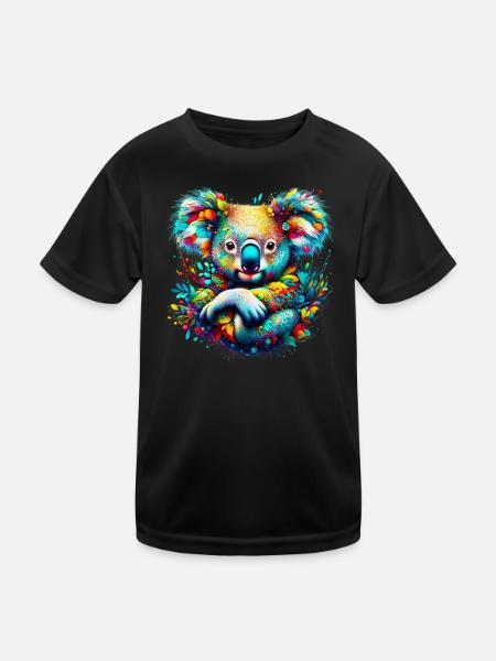 Koala - Kinder Funktions-T-Shirt - Schwarz