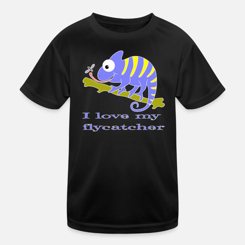 Chamaeleon tier - Kinder Funktions-T-Shirt - Schwarz
