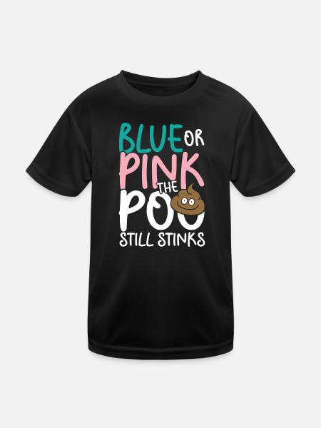 Blue or pink the poo still stinks - Kinder Funktions-T-Shirt - Schwarz