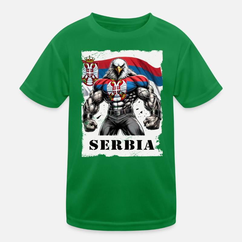 Design de musculation Serbia Eagle T-shirt sport Enfant