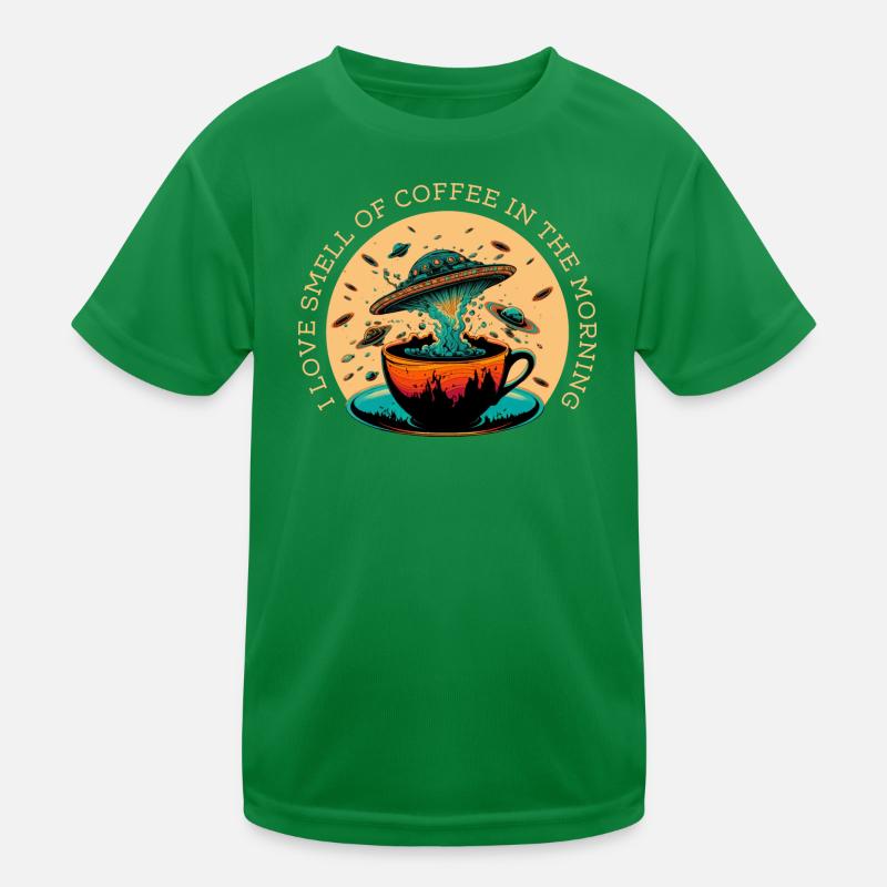 Ich liebe den Geruch Von Kaffee Am Morgen Kinder Funktions-T-Shirt