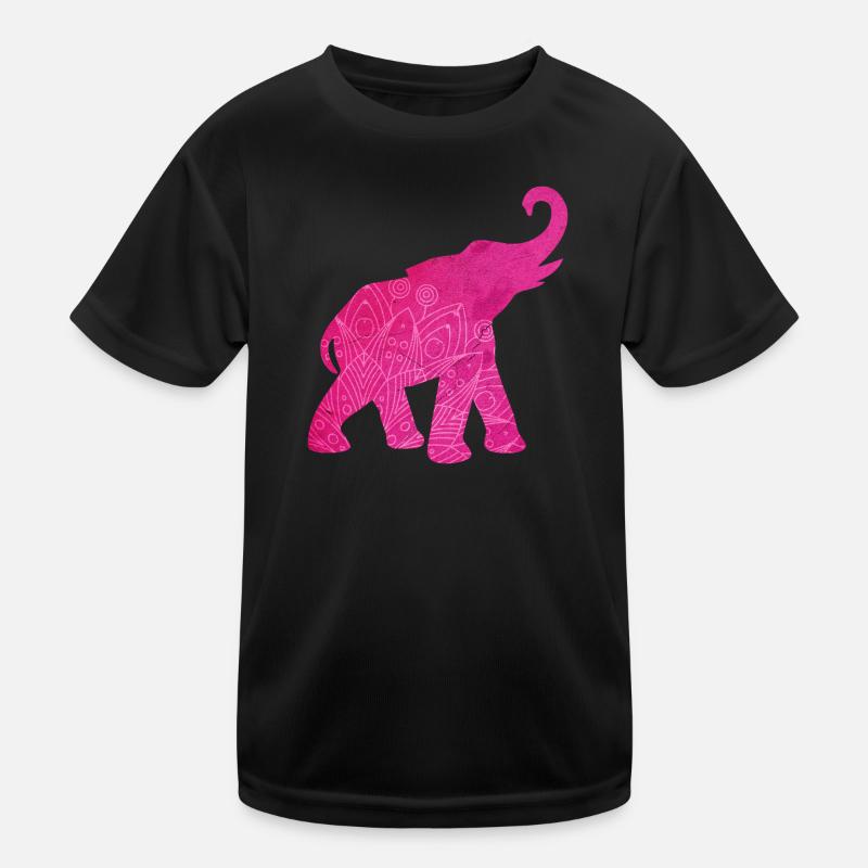 Yoga pink Elefant Meditation Energie Mandala Deko Kinder Funktions-T-Shirt