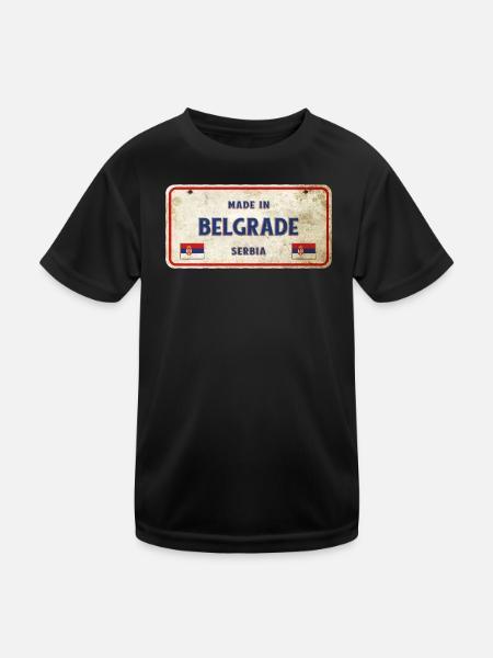 Belgrade Serbia vintage sign - Kids Functional T-Shirt - black - Front