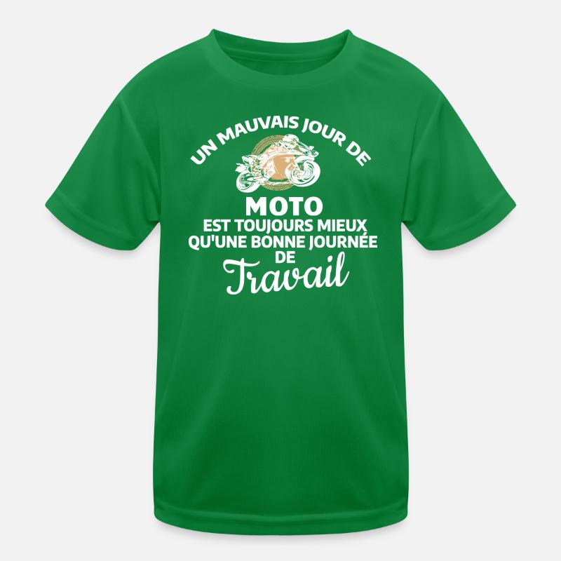 Working Day Motorcycle Quote Kids Functional T-Shirt