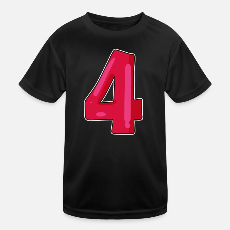 Number Number Four 4 Kids Functional T-Shirt