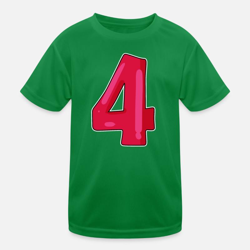 Zahl Nummer Vier 4 Kinder Funktions-T-Shirt