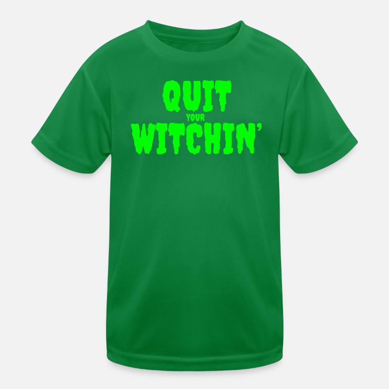 Sorcière verte effrayante Quit Design T-shirt sport Enfant