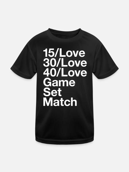 TENNIS Lover - Kinder Funktions-T-Shirt - Schwarz - Vorne