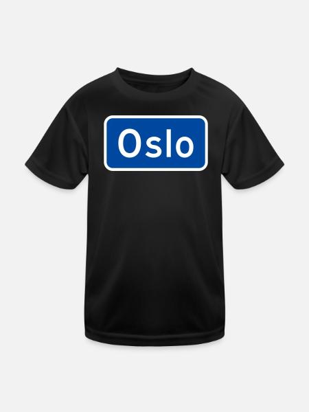 Oslo - Kinder Funktions-T-Shirt - Schwarz - Vorne