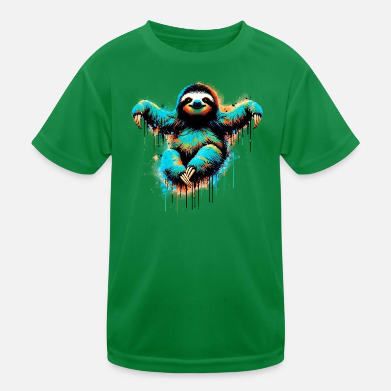 Faultier Kinder Funktions-T-Shirt