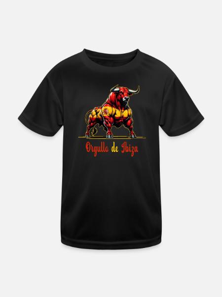 The pride Ibiza flag design - Kids Functional T-Shirt - black - Front