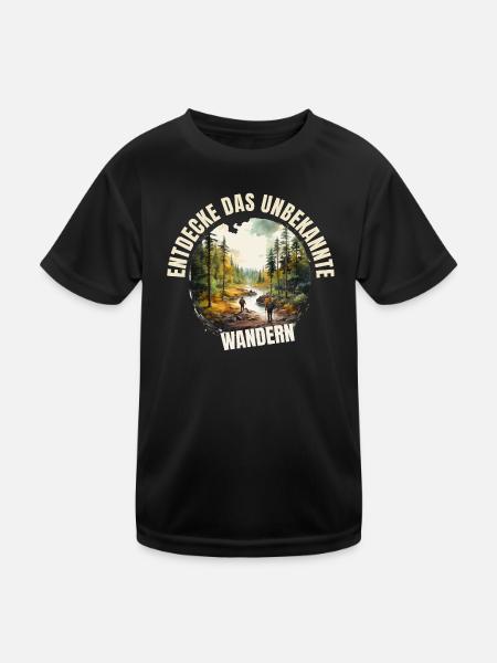 Entdecke das Unbekannte - Kinder Funktions-T-Shirt - Schwarz - Vorne