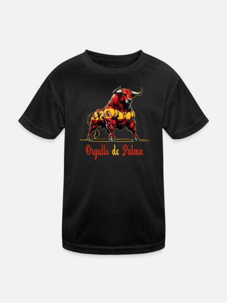 The pride of Palma flag design - Kids Functional T-Shirt - black - Front