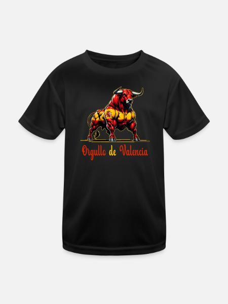 The pride Valencia flag design - Kids Functional T-Shirt - black - Front