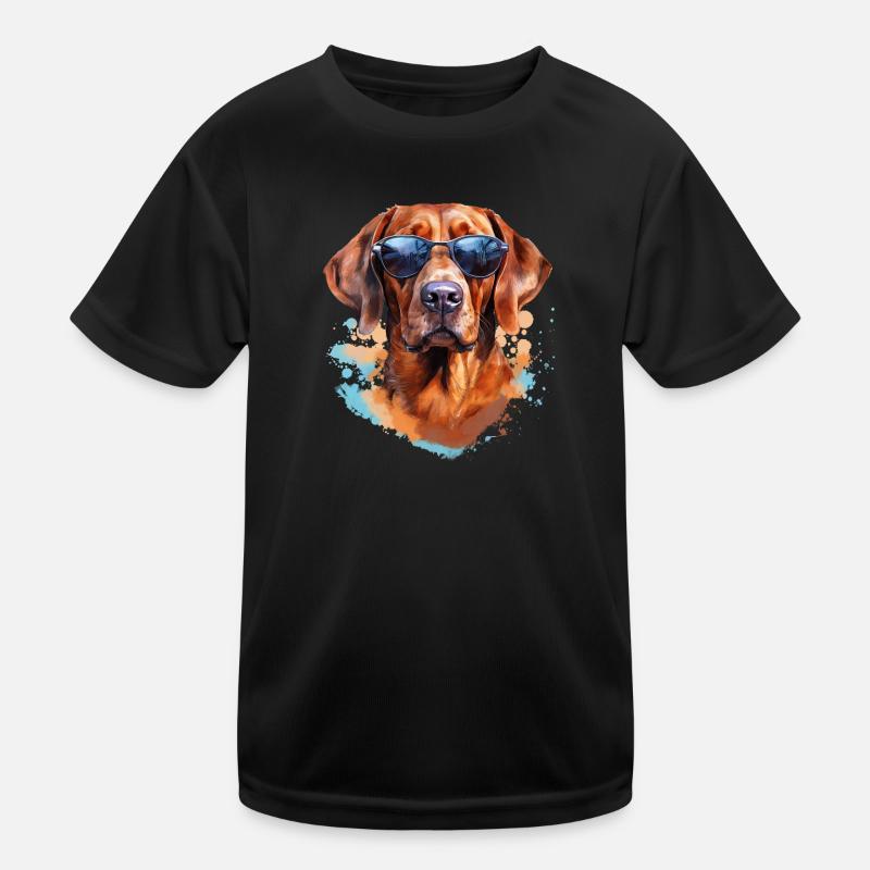 Magyar Viszla mit Sonnenbrille Kinder Funktions-T-Shirt