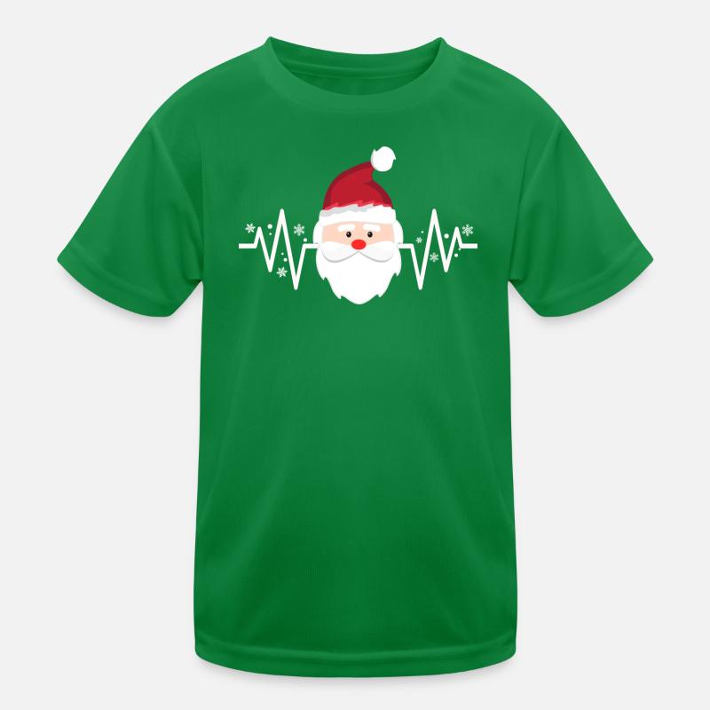 Weihnachtsmann Cool Herzschlag Kinder Funktions-T-Shirt