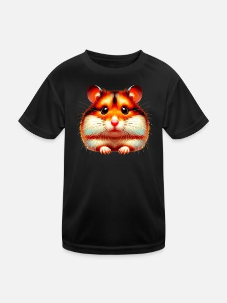 Hamster - Kinder Funktions-T-Shirt - Schwarz