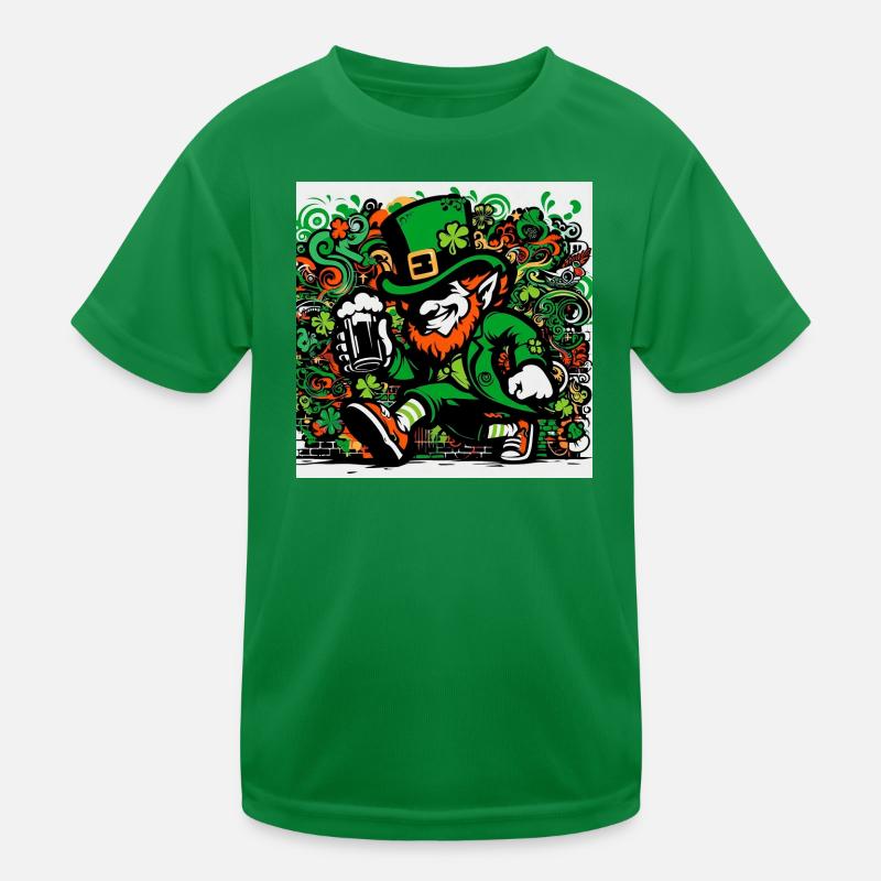 Leprechaun Irland Kinder Funktions-T-Shirt