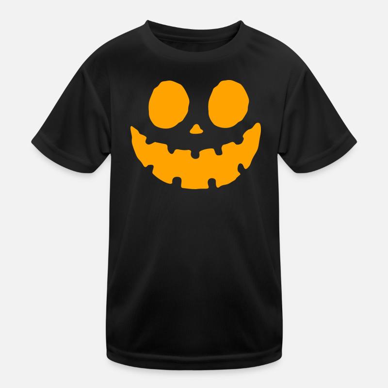Conception de visage de citrouille d’Halloween T-shirt sport Enfant