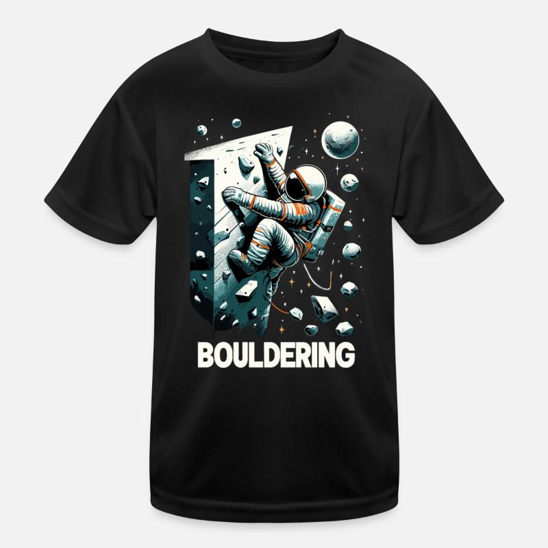 Bouldern Astronaut Raumfahrer Geschenk Kinder Funktions-T-Shirt
