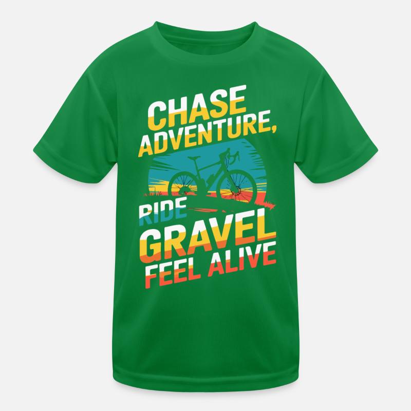 Vélo de gravier graphique rétro avec slogan dynamique T-shirt sport Enfant