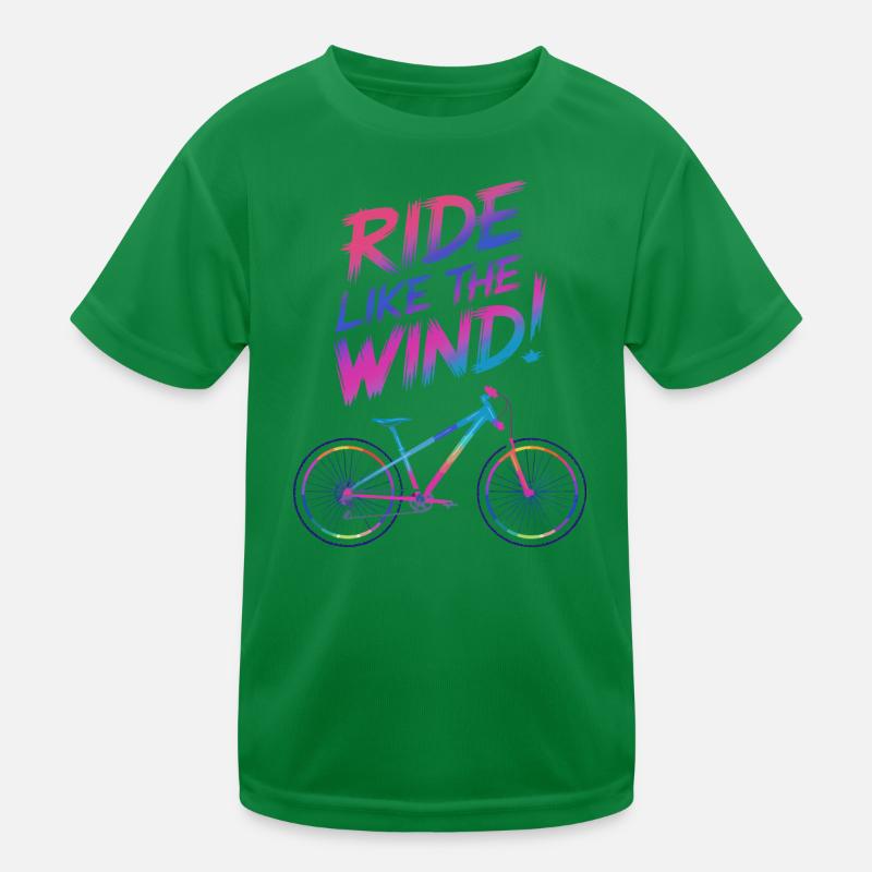Vibrant Windsurf Bicycle Illustration Kids Functional T-Shirt