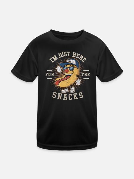 Football - Lustig I'm just here for the snacks - Kids Functional T-Shirt - black - Front