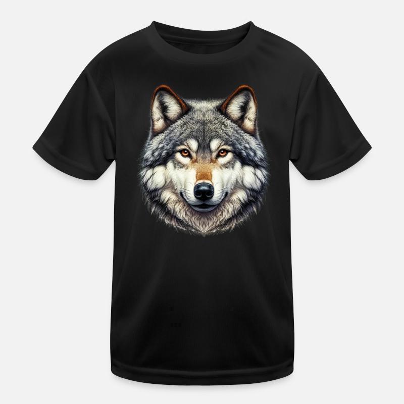 Wolf - Kids Functional T-Shirt - black