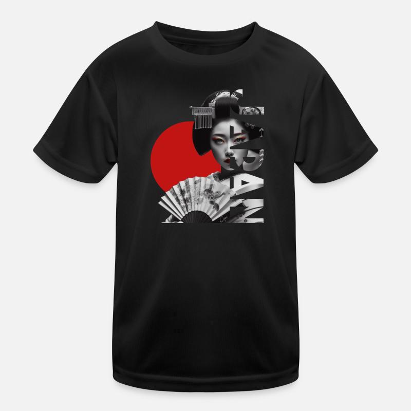 Japan - Kinder Funktions-T-Shirt - Schwarz